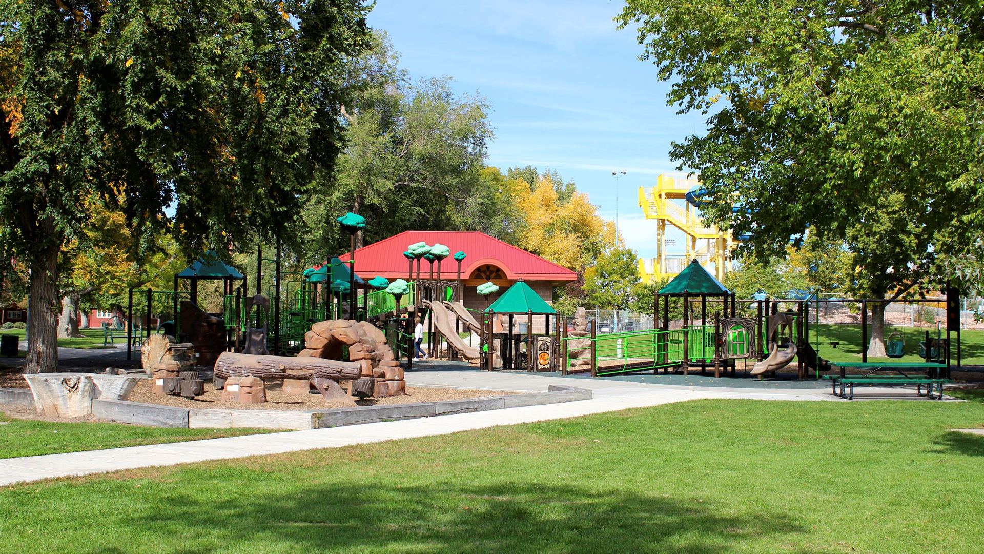 The Lincoln Park playground in Grand Junction on a sunny fall day